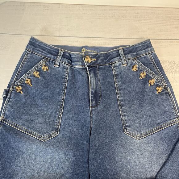Democracy Jeans Pants sz 10 Pet Denim "Ab"solution Stretch Cargo Buttons Pockets - Picture 8 of 14